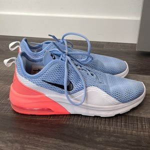 Blue and pink Nike Air Maxes